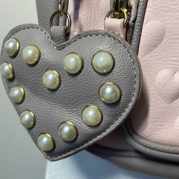 Betsy Johnson pink hearts mini backpack - Picture 4 of 8